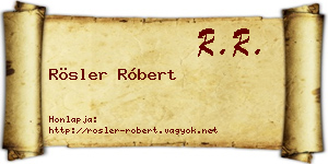 Rösler Róbert névjegykártya