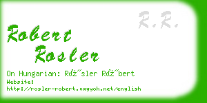 robert rosler business card